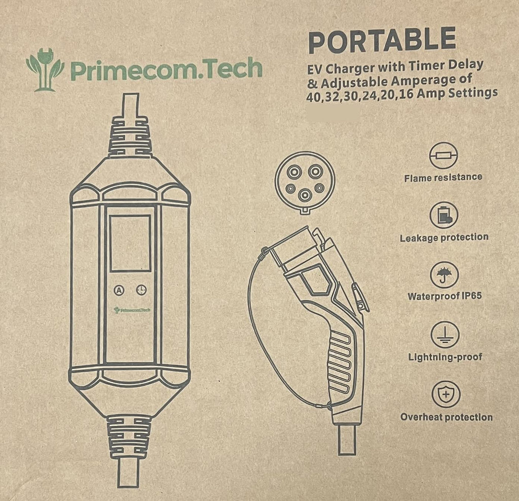Primecom 40 & 48 Amp Level 2 EV Charger 220 Volt | 30 - 40 - 50 Feet Only In ElectoGb