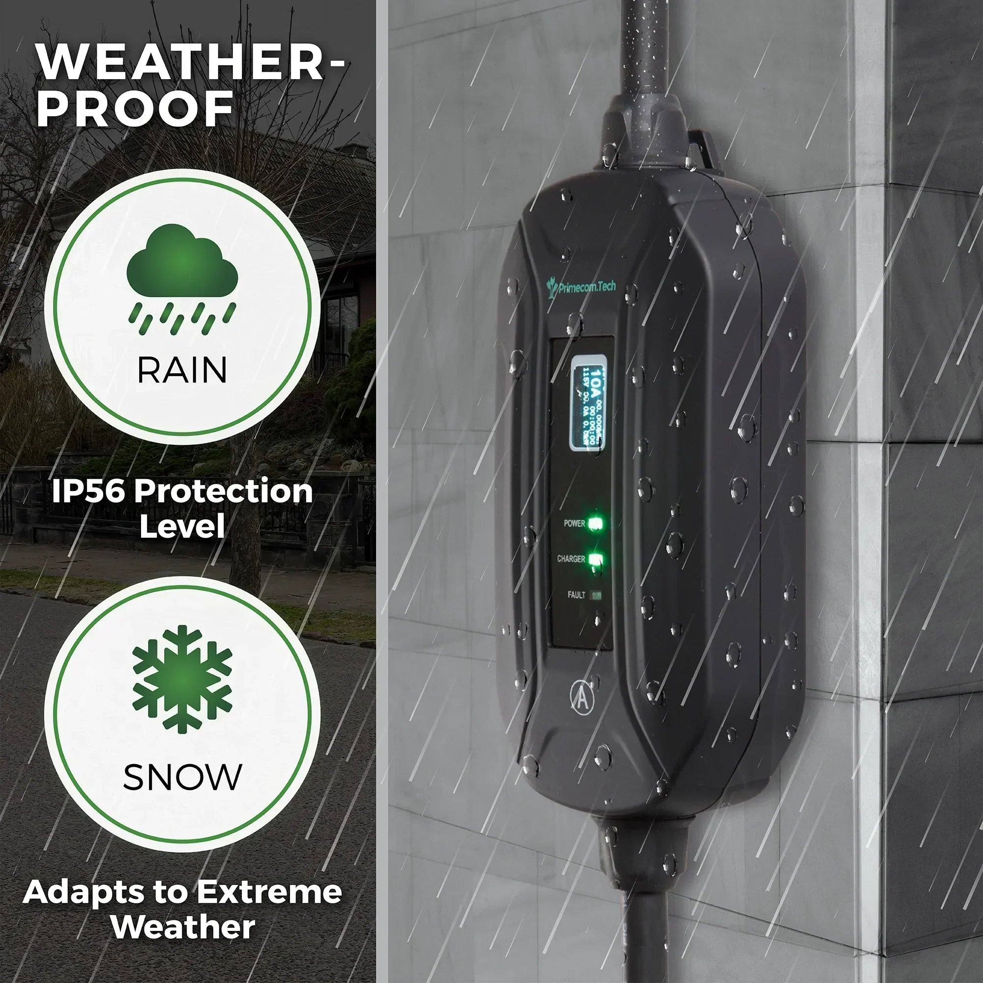 Primecom 24 Amp Level 2 EV Charger Amperage Adjustable: 10A - 16A - 24A Only In ElectoGb